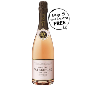 Cremant Brut Rosé NV- Patriache - Burgundy, France. £16.95 a bottle - Buy 5 Get 1 Extra Free